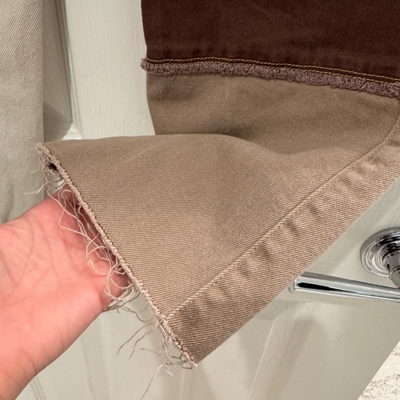 Hollister Ultra High-Rise Dad Jeans Straight Leg Brown Patchwork Y2K - Picture 7 of 9